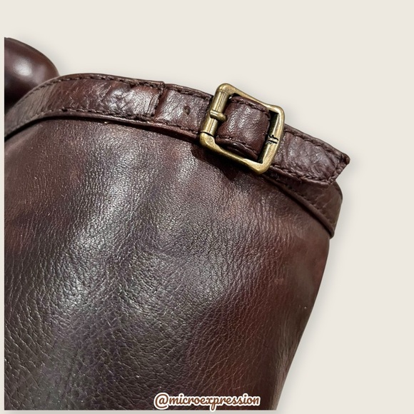 $369 Frye Miranda Slouch Mid Calf Brown Leather Casual Formal Stiletto Booties - Picture 8 of 12